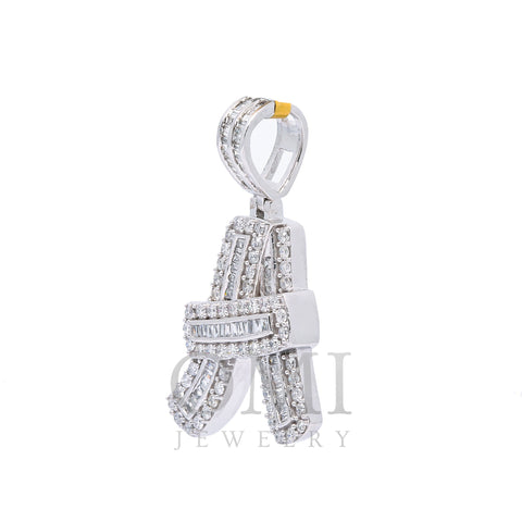 14K WHITE GOLD LETTER A PENDANT WITH 1.00 CT DIAMONDS