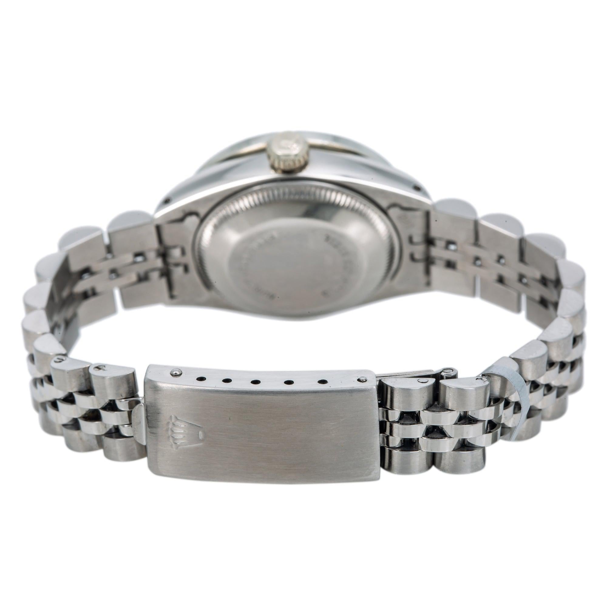 Rolex Datejust 26MM 6916 Blue Mother of Pearl Diamond Dial Diamond Bezel Stainless Steel Jubilee Bracelet 0.8ct