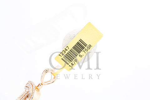 14K ROSE GOLD LETTER R PENDANT WITH 1.59 CT DIAMONDS