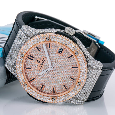 Hublot Classic Fusion 511.NX 45MM Rose Gold Diamond Dial With Leather Bracelet