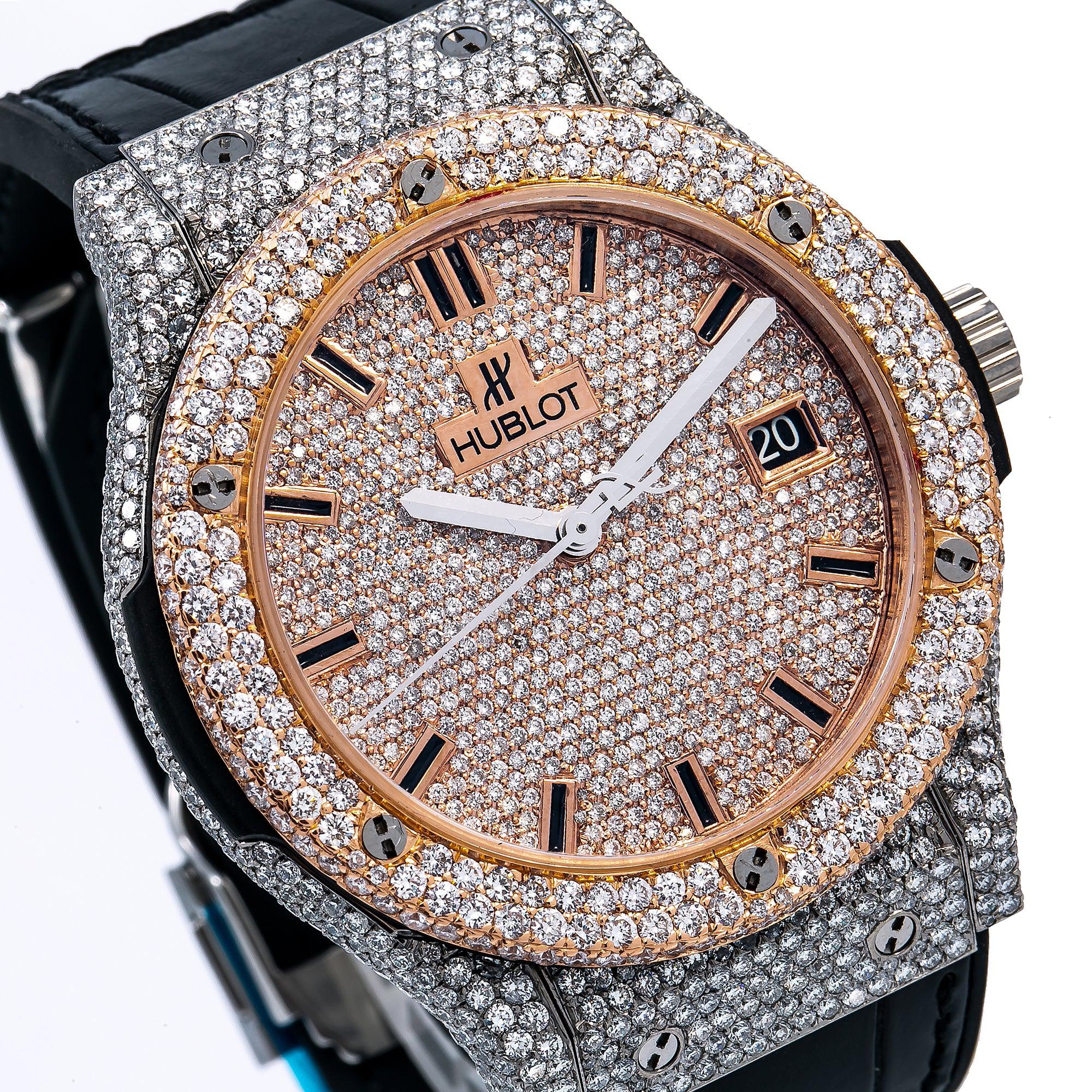 Hublot Classic Fusion 511.NX 45MM Rose Gold Diamond Dial With Leather Bracelet