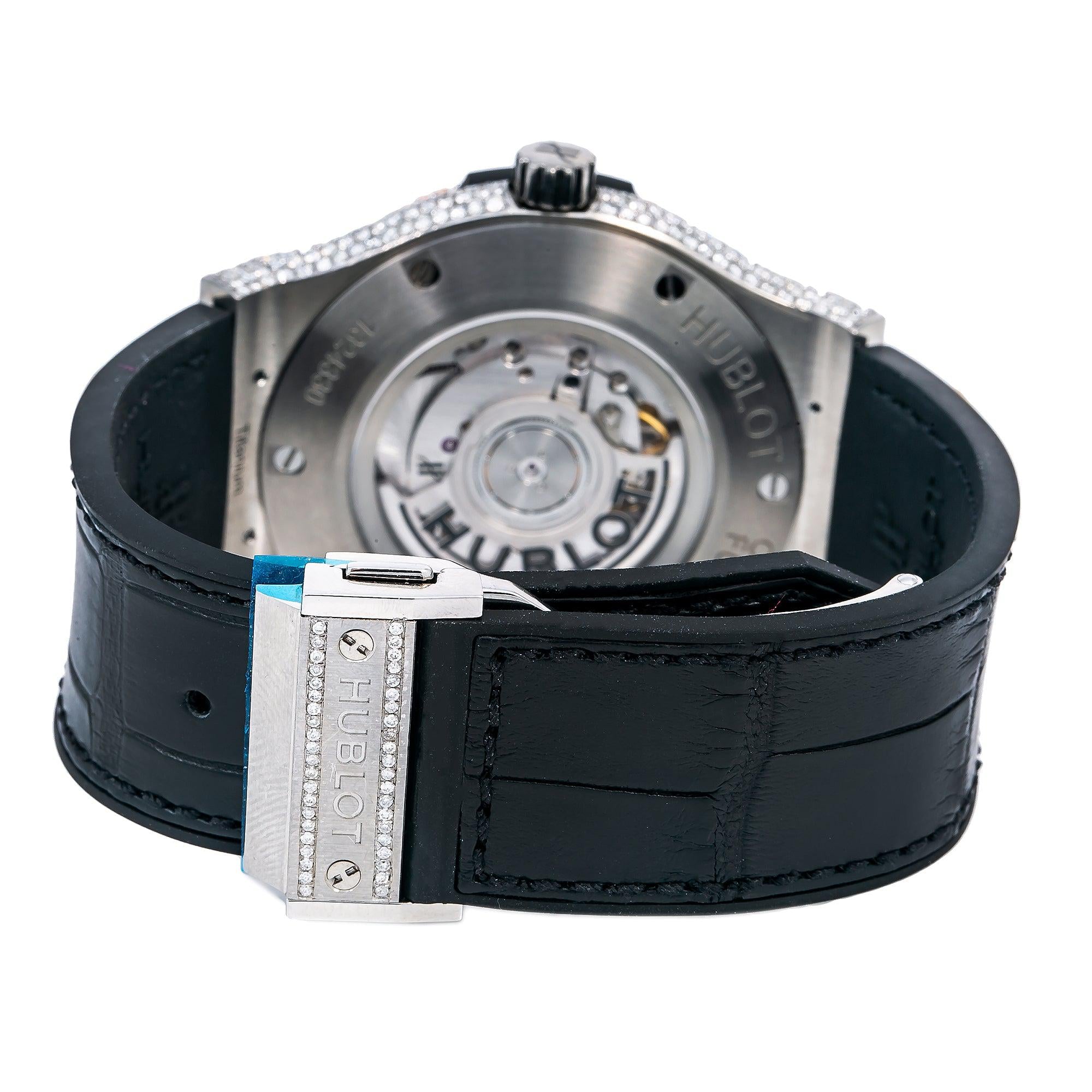 Hublot Classic Fusion 511.NX 45MM Rose Gold Diamond Dial With Leather Bracelet