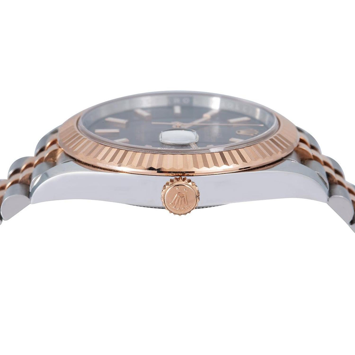 Rolex Datejust 41MM 126331 Chocolate Dial Fluted Bezel Two Tone Rose Gold Jubilee Bracelet