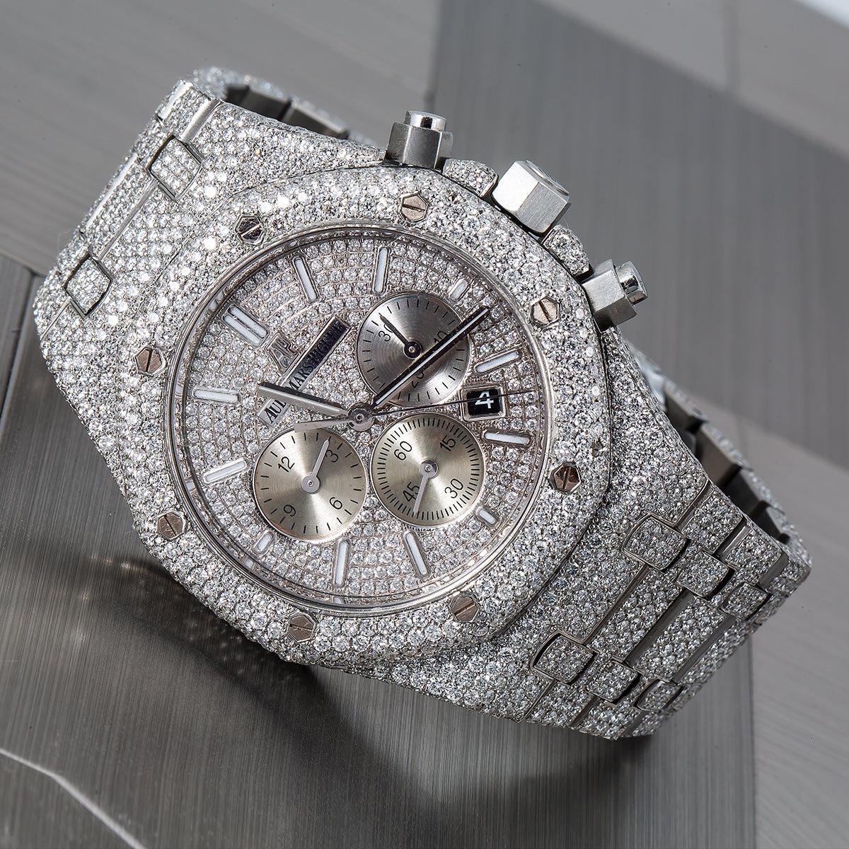 Audemars Piguet Royal Oak Chronograph 41MM 26320ST Diamond Paved Dial Diamond Paved Bezel Stainless Steel Bracelet