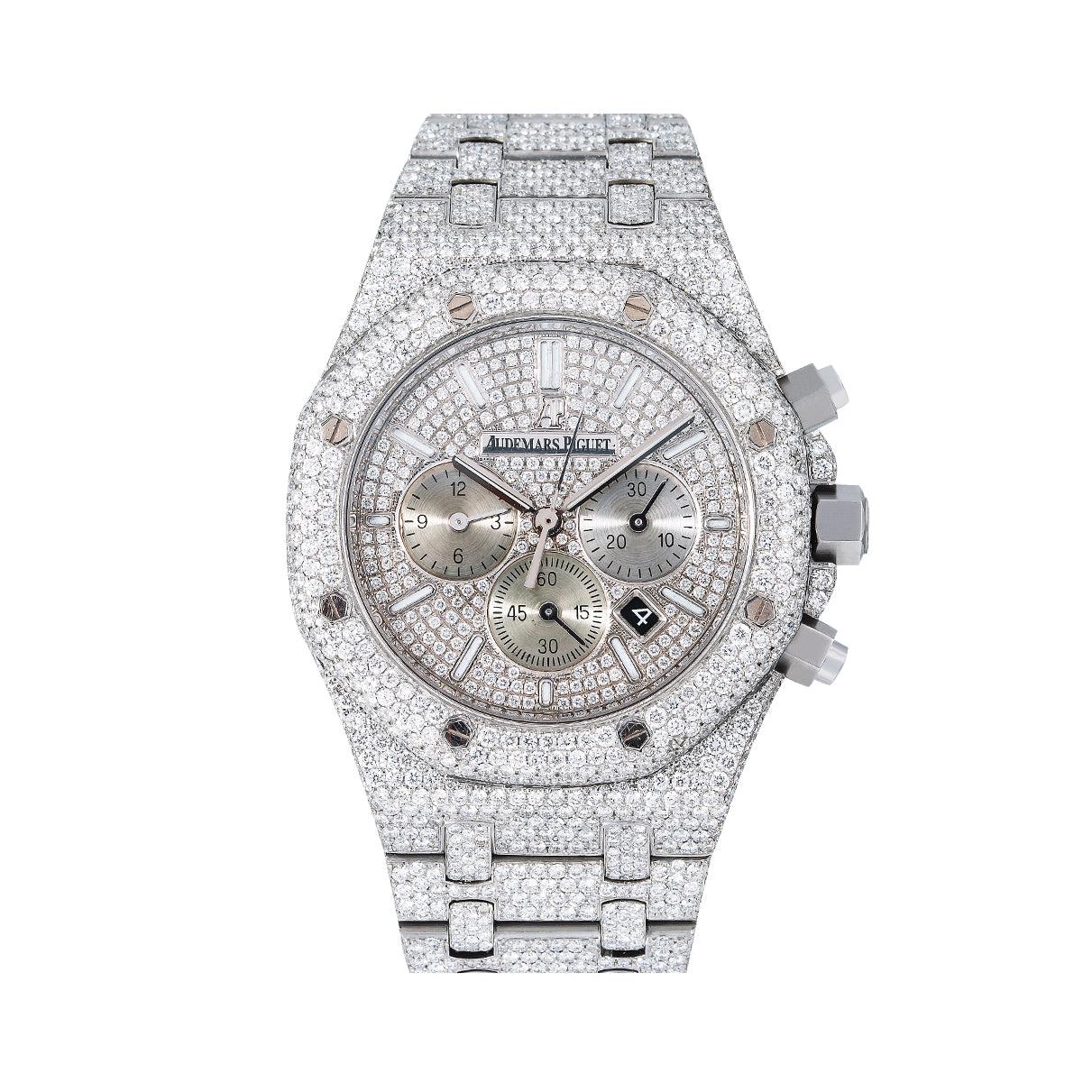 Audemars Piguet Royal Oak Chronograph 41MM 26320ST Diamond Paved Dial Diamond Paved Bezel Stainless Steel Bracelet