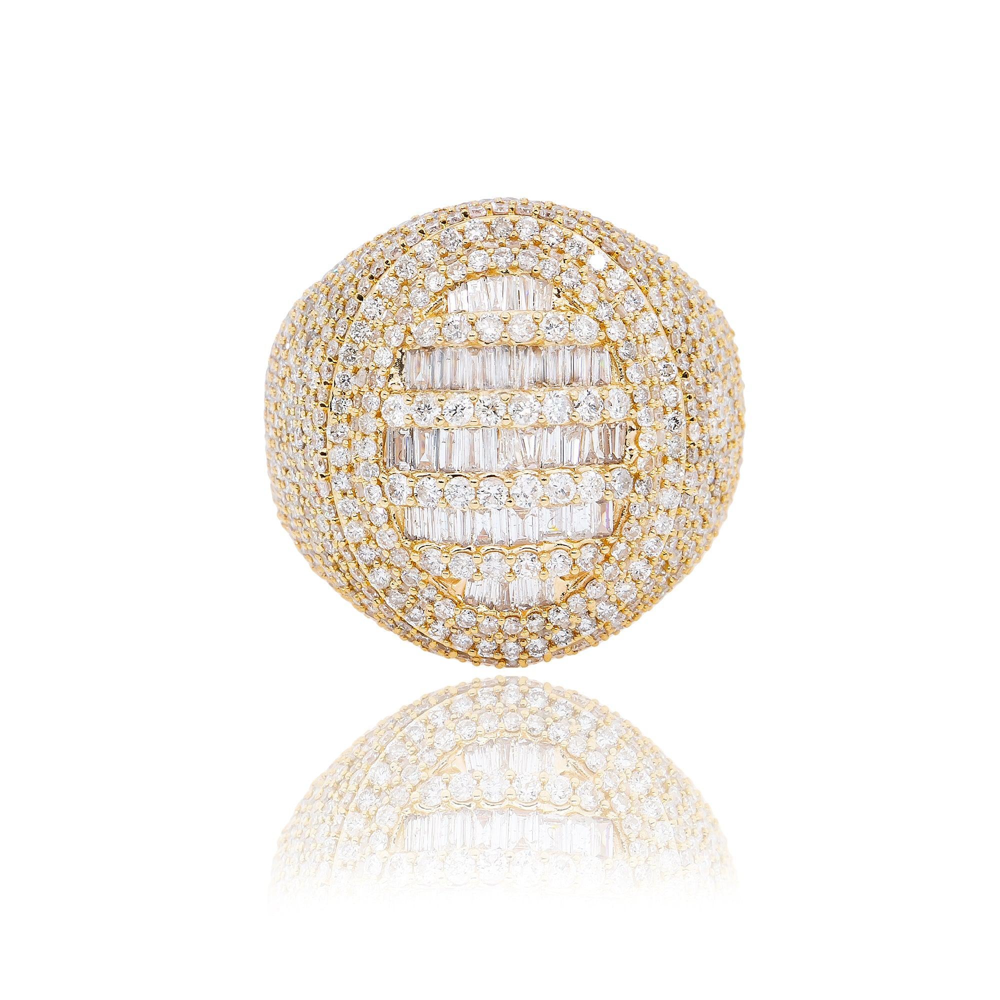 14K YELLOW GOLD MEN'S RING WITH 4.72 CT DIAMONDS