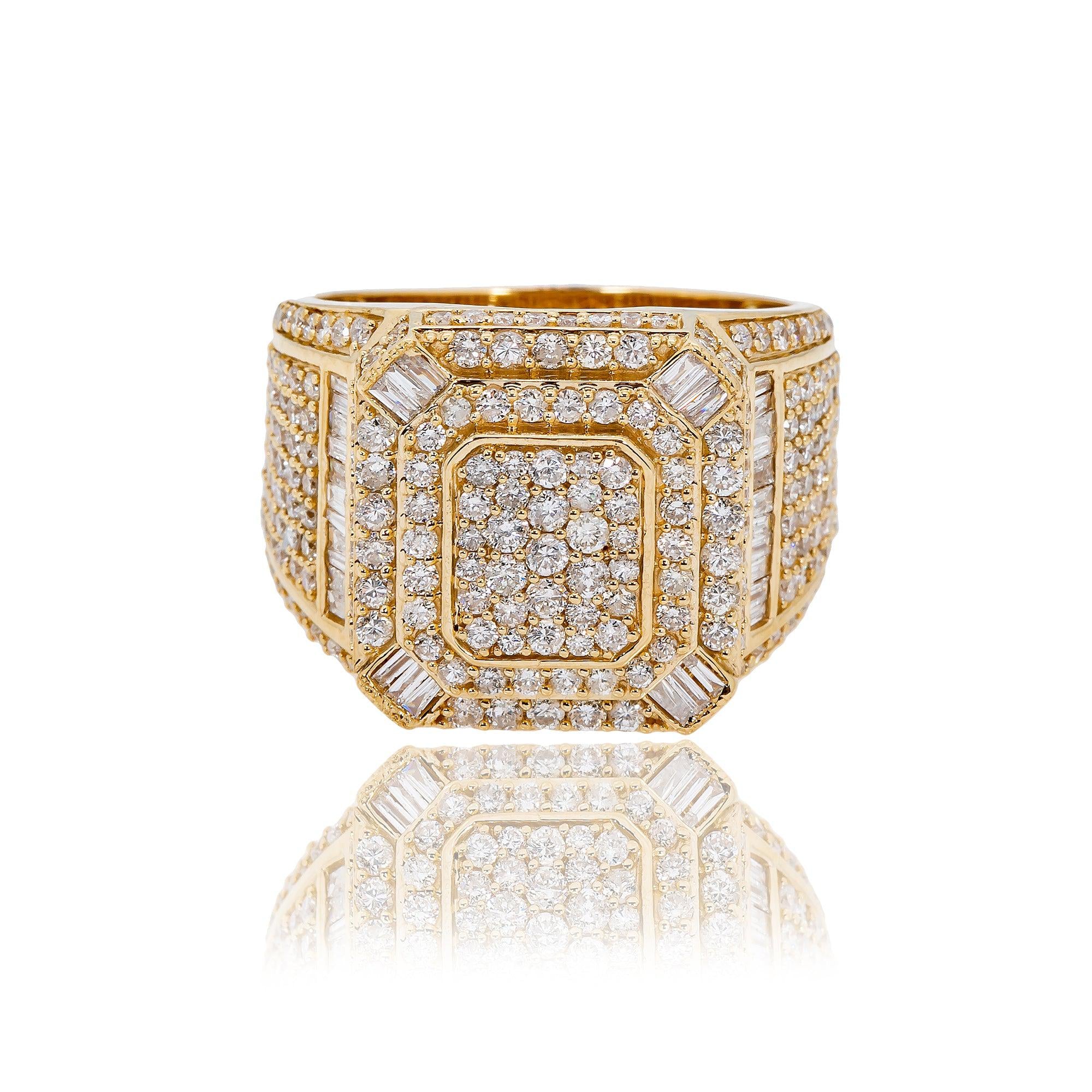 14K YELLOW GOLD MEN'S RING WITH 2.78 CT DIAMONDS