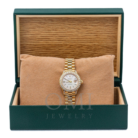 Rolex Lady-Datejust 69088 White Dial With Yellow Gold Bracelet