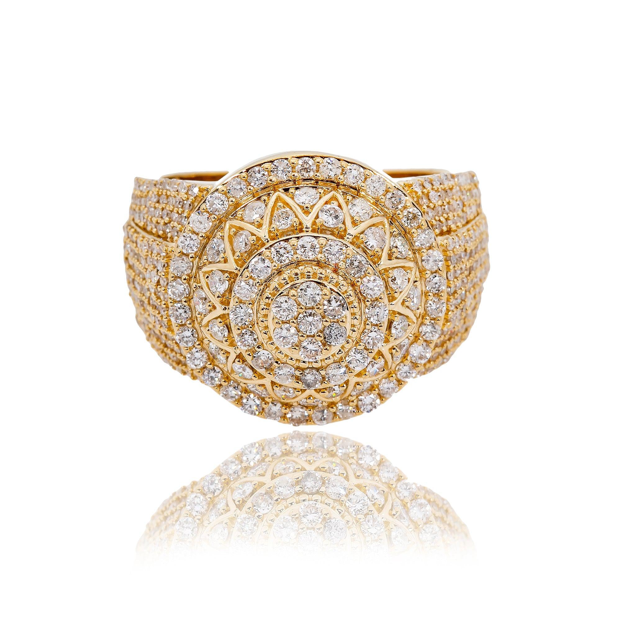 MEN'S 14K YELLOW GOLD MEN'S RING WITH 2.17 CT DIAMONDS