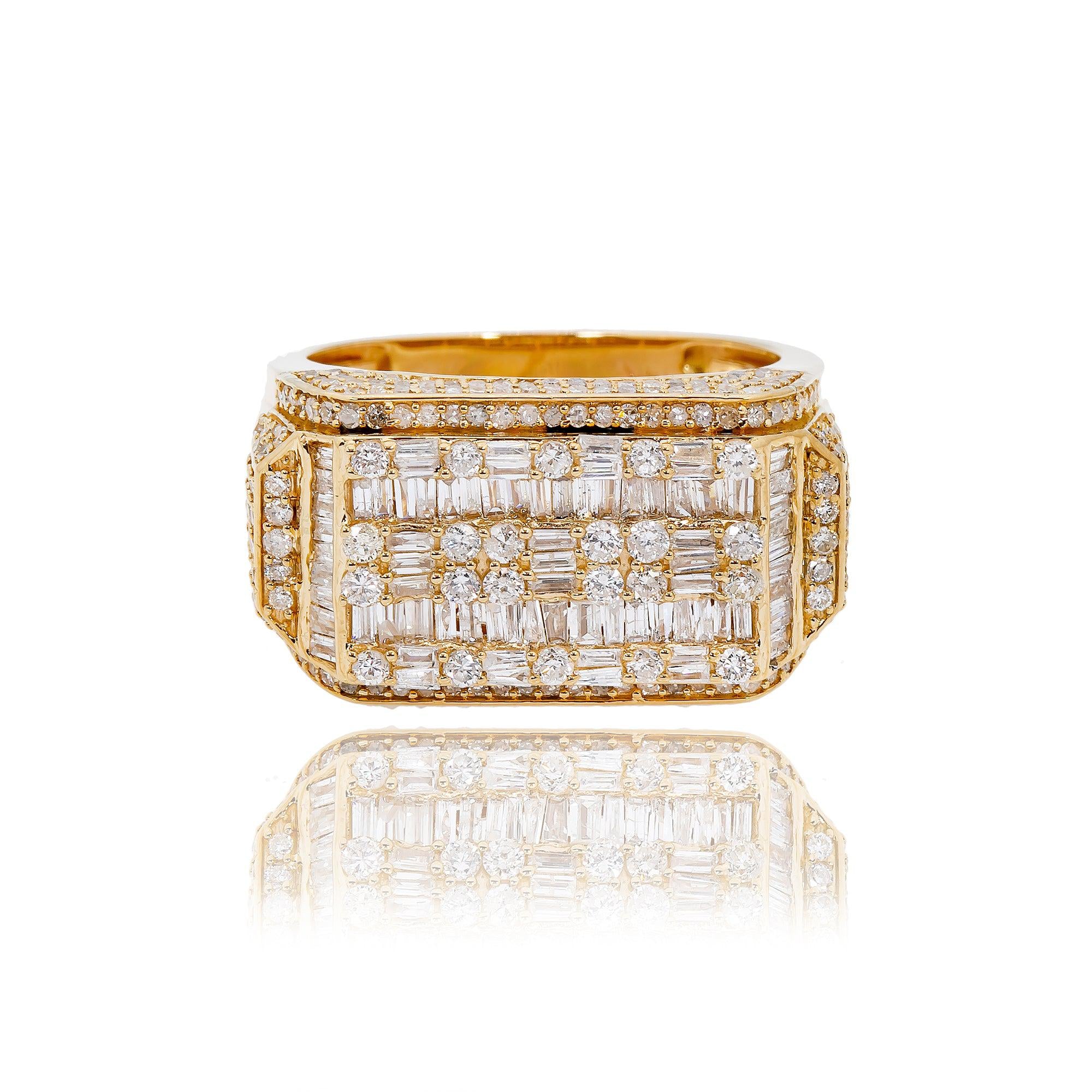 14K YELLOW GOLD MEN'S RING WITH 2.46 CT DIAMONDS