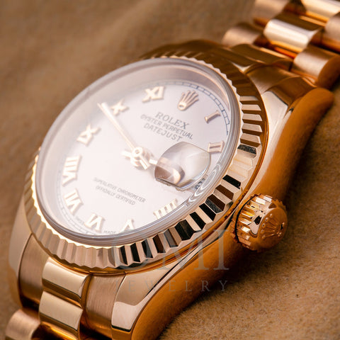 Rolex Lady-Datejust 179175 Pink Dial With Rose Gold President Bracelet