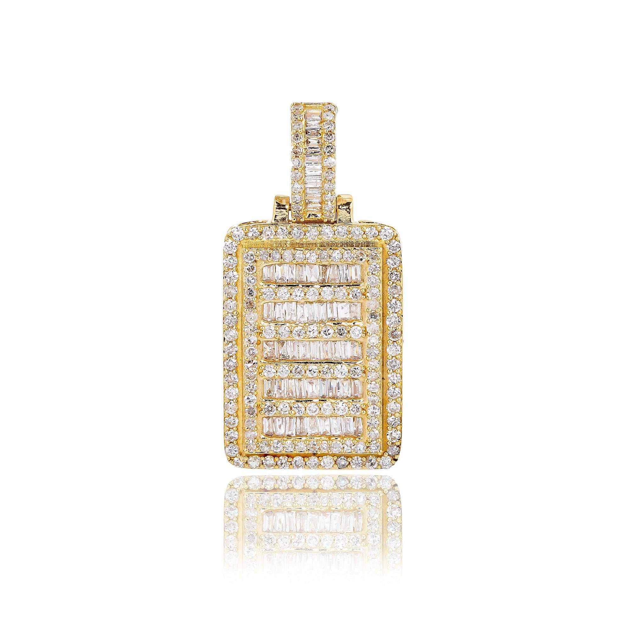 Unisex 14K Yellow Gold Pendant with 1.97 CT Diamonds