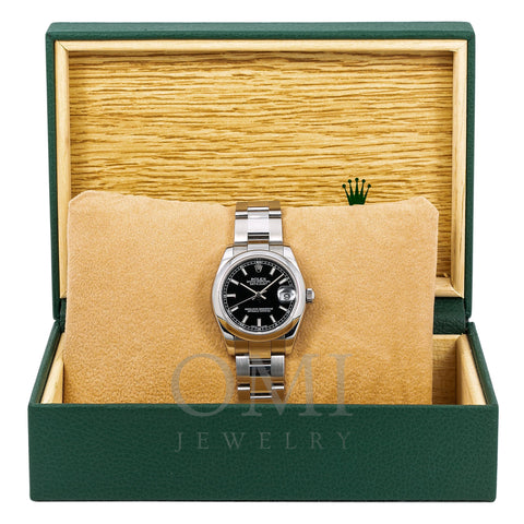 Rolex Lady-Datejust 178240 31MM Black Dial With Stainless Steel Oyster Bracelet