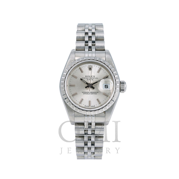 Rolex Oyster Perpetual Lady Date 79240 26MM Silver Dial With Stainless Steel Jubilee Bracelet