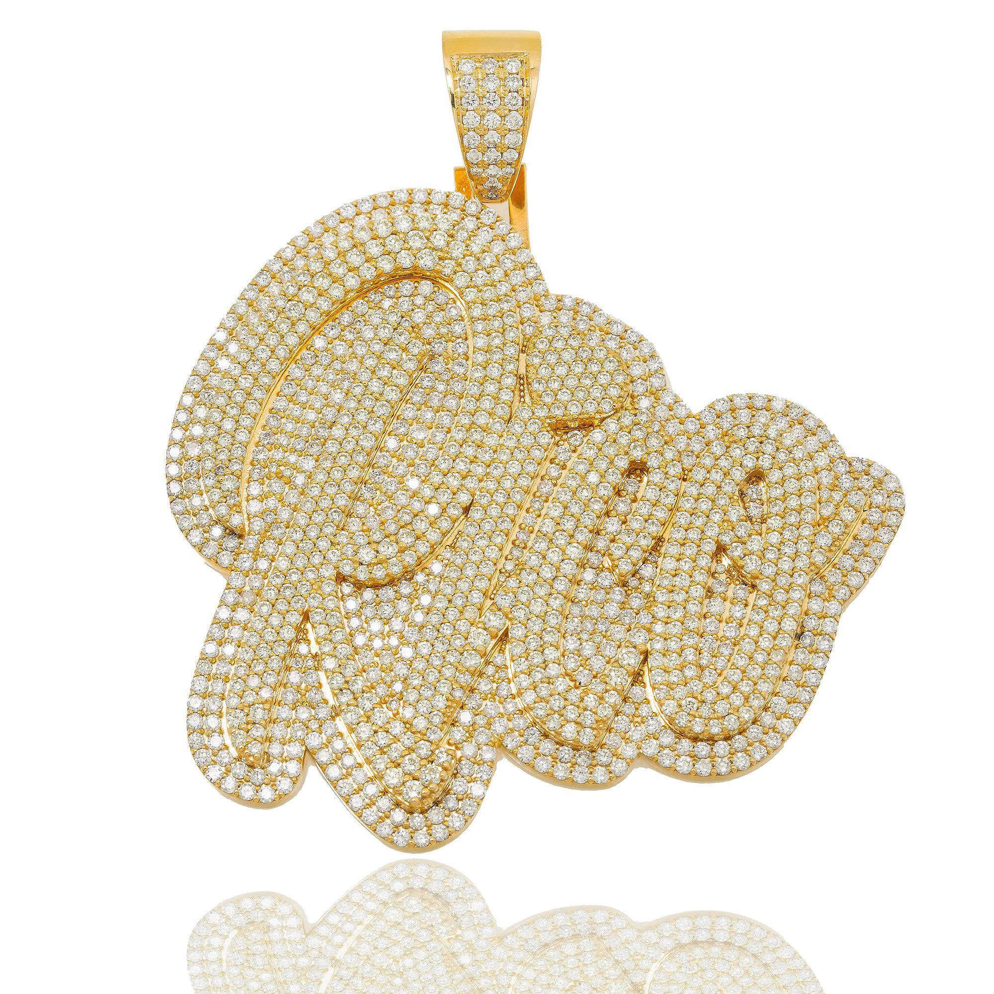 14K YELLOW GOLD DIAMOND NAME PENDANT