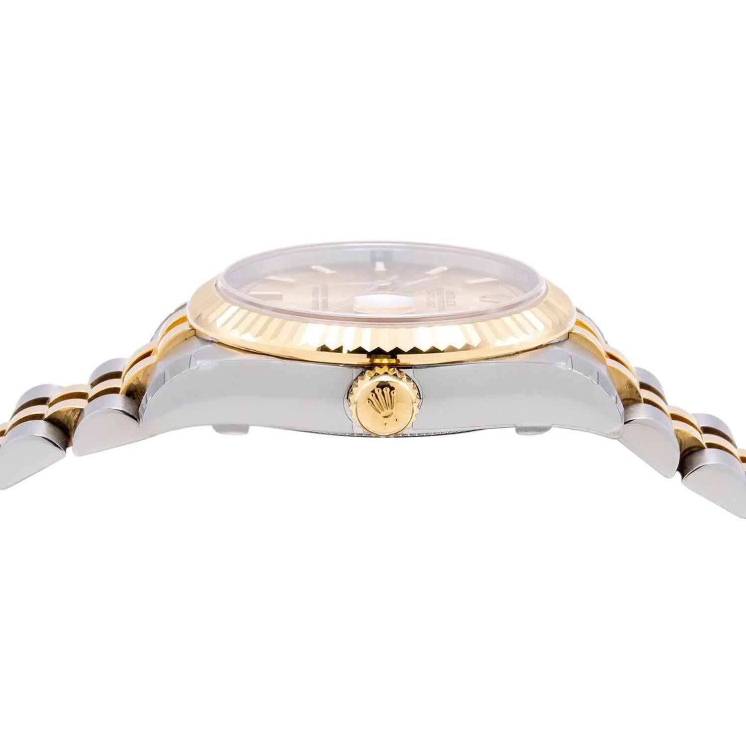 Rolex Datejust 31MM 178273 Champagne Dial Fluted Bezel Two Tone Yellow Gold Jubilee Bracelet