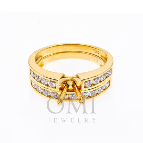 18K Yellow Gold Double Round Diamond Ring