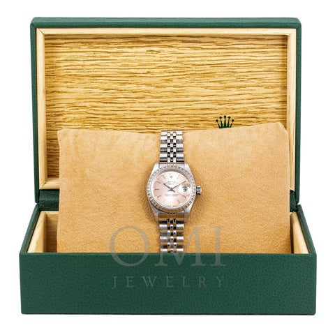 Rolex Oyster Perpetual Lady-Date 69240 26MM Salmon Dial With Stainless Steel Jubilee Bracelet