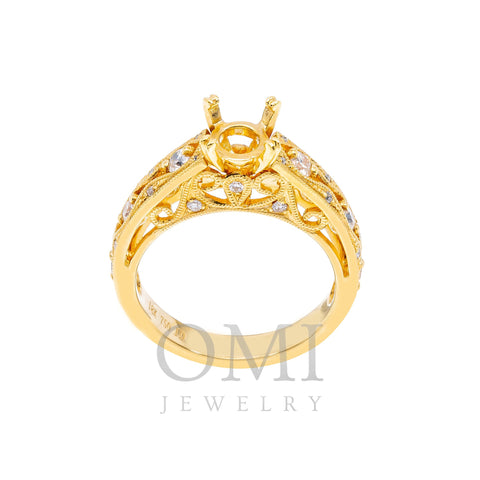 18K Yellow Gold Round Diamond  Ring