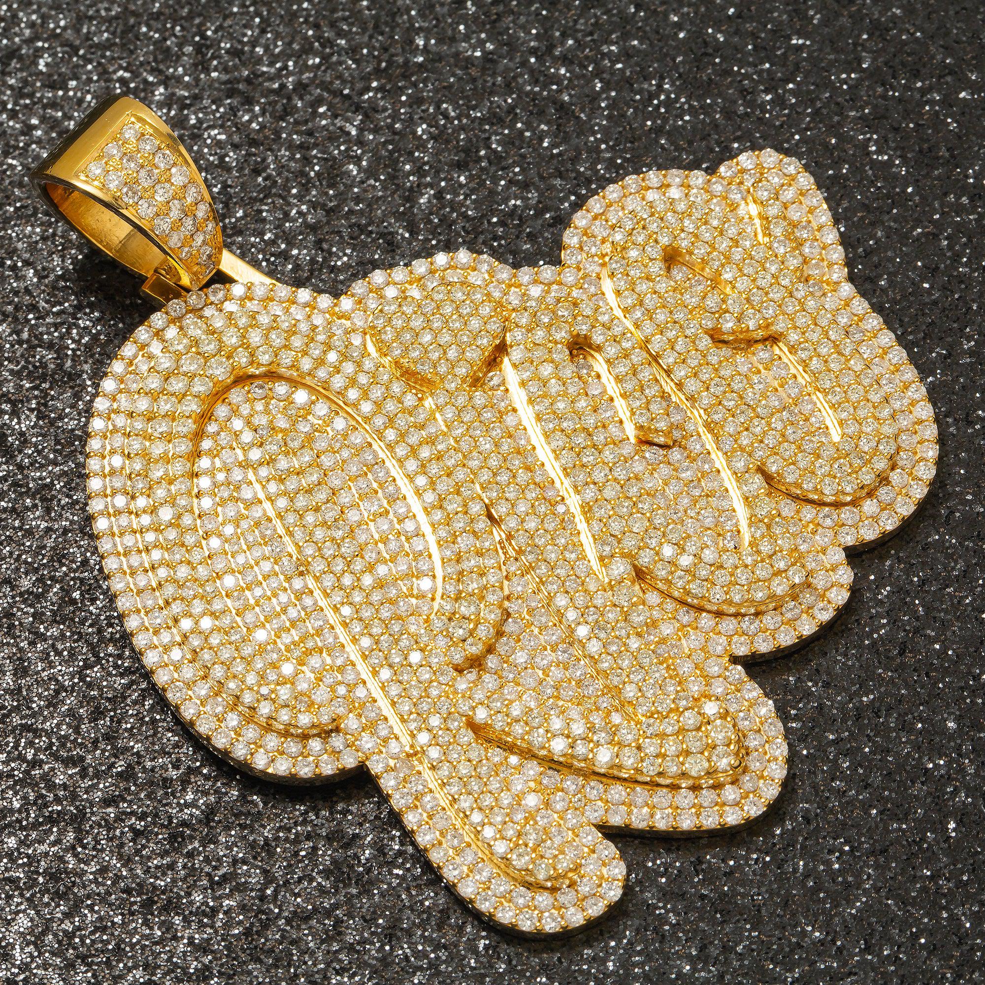 14K YELLOW GOLD DIAMOND NAME PENDANT