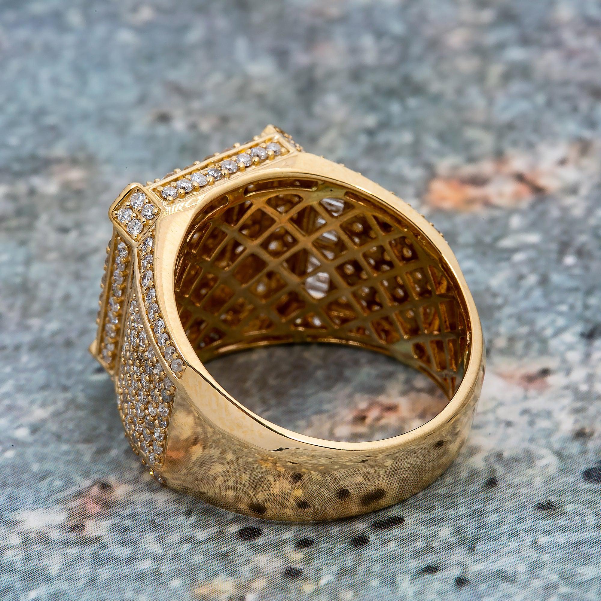 14K YELLOW GOLD MEN'S RING WITH 2.78 CT DIAMONDS