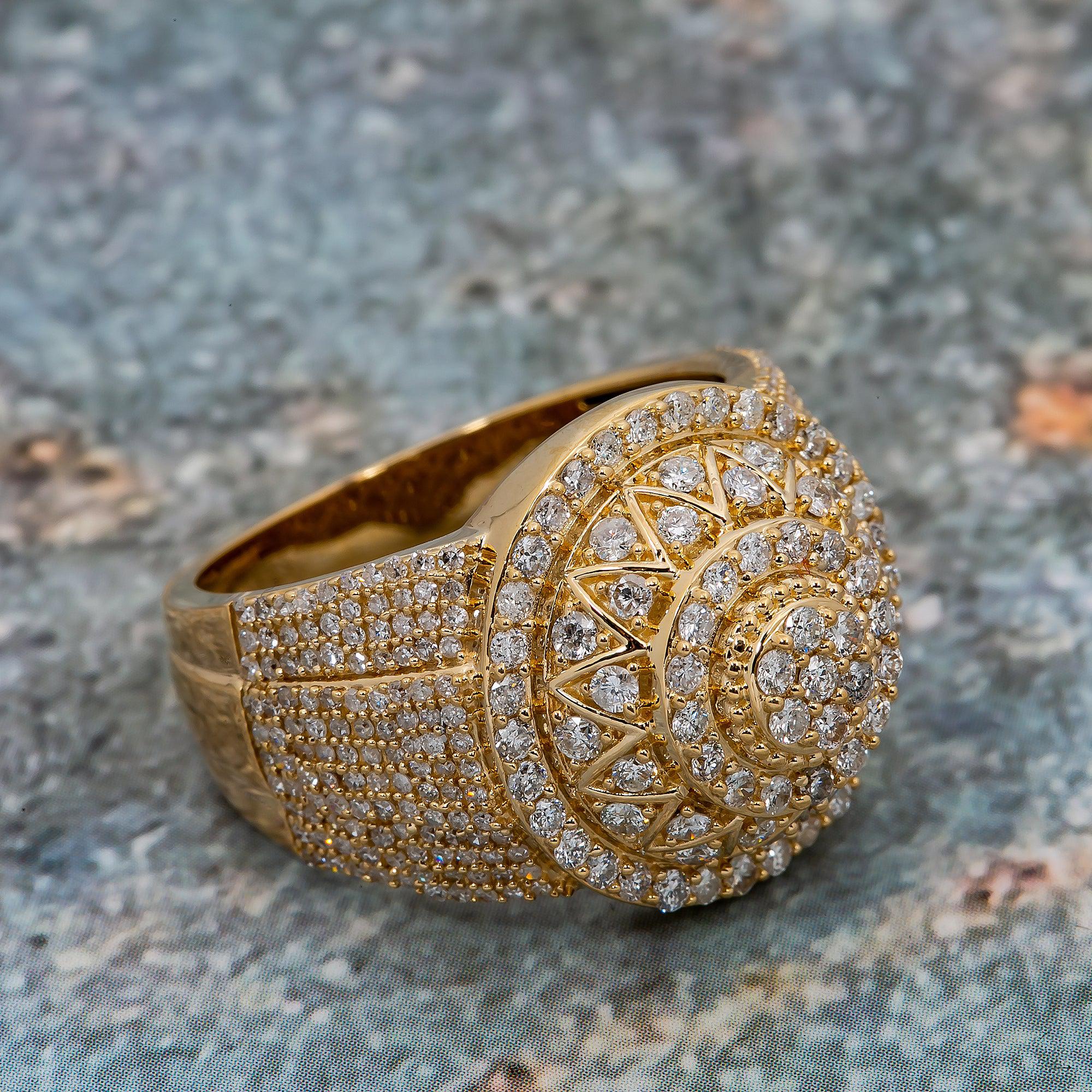 MEN'S 14K YELLOW GOLD MEN'S RING WITH 2.17 CT DIAMONDS