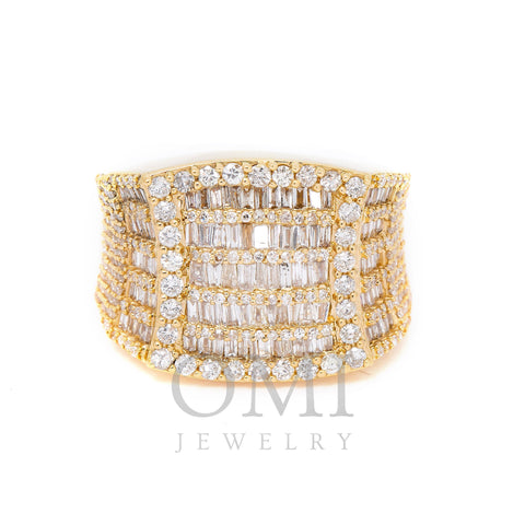 14K YELLOW GOLD MEN'S RING WITH 2.18 BAGUETTE CT DIAMONDS