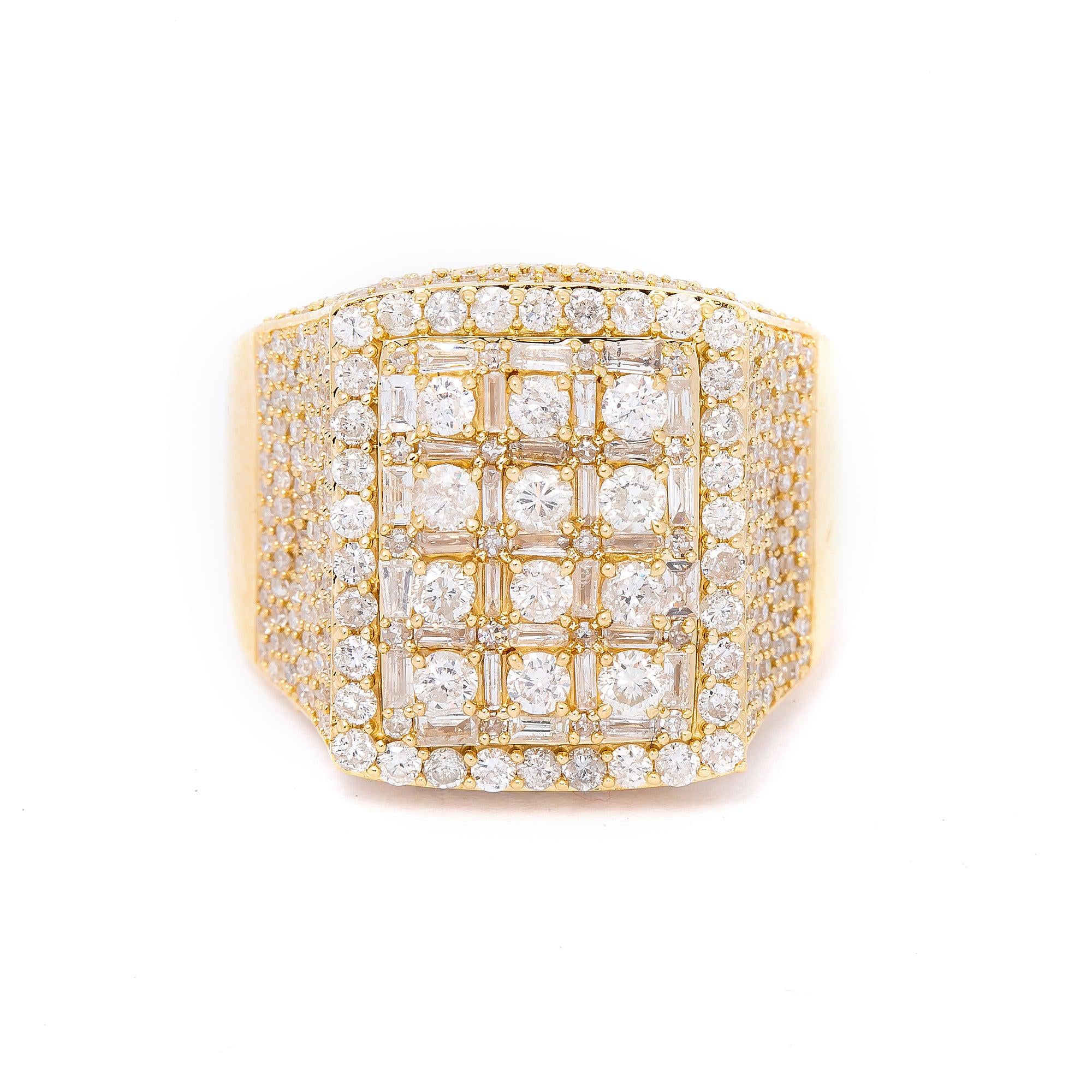 14K YELLOW GOLD BAGUETTE DIAMOND RING 3.21 CT