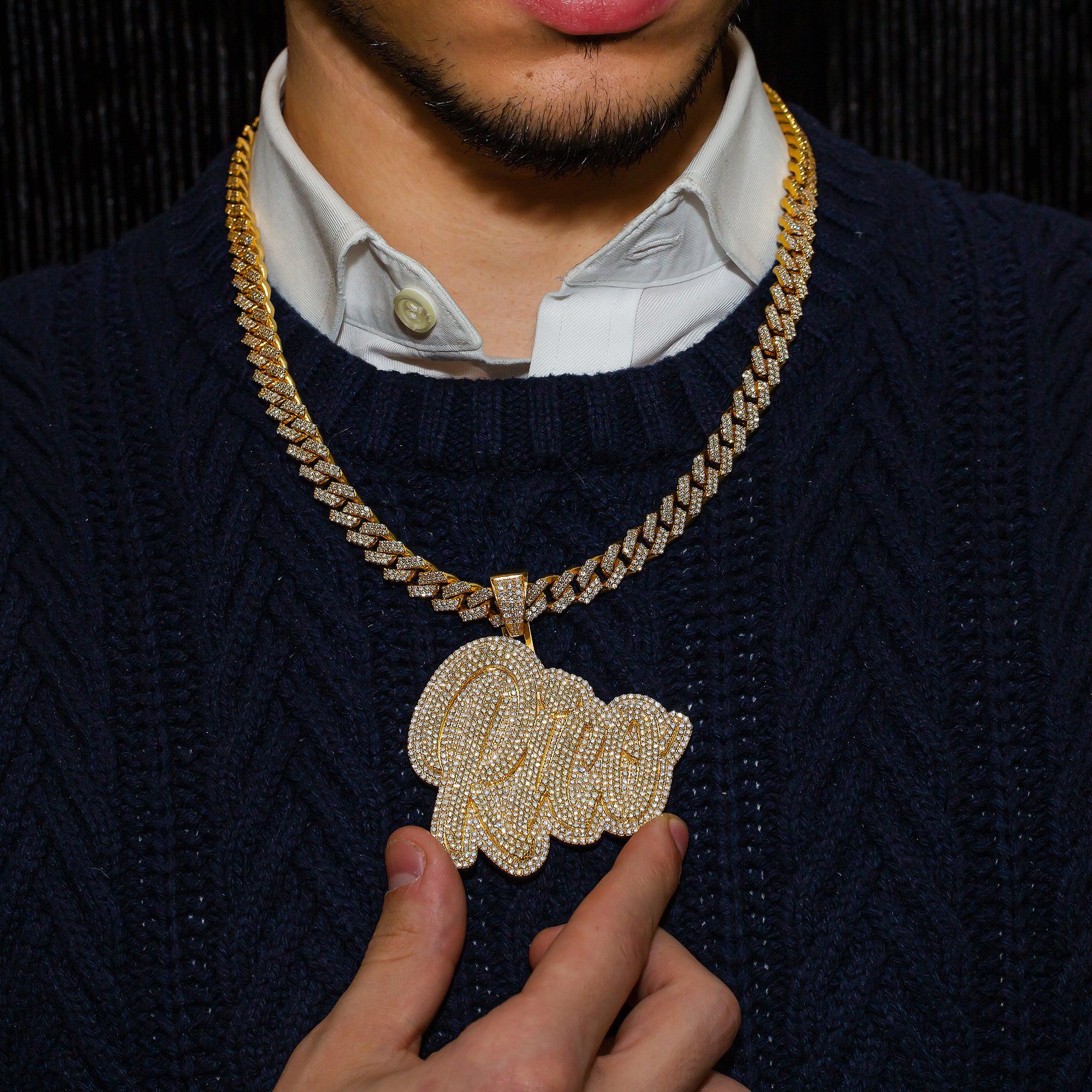 14K YELLOW GOLD DIAMOND NAME PENDANT