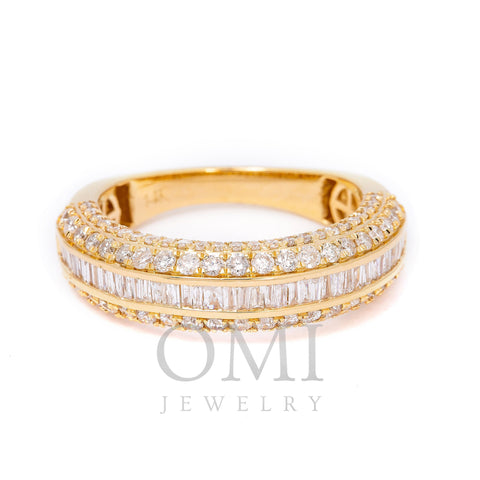 14K YELLOW GOLD MEN'S RING WITH 1.88 CT BAGUETTE DIAMONDS