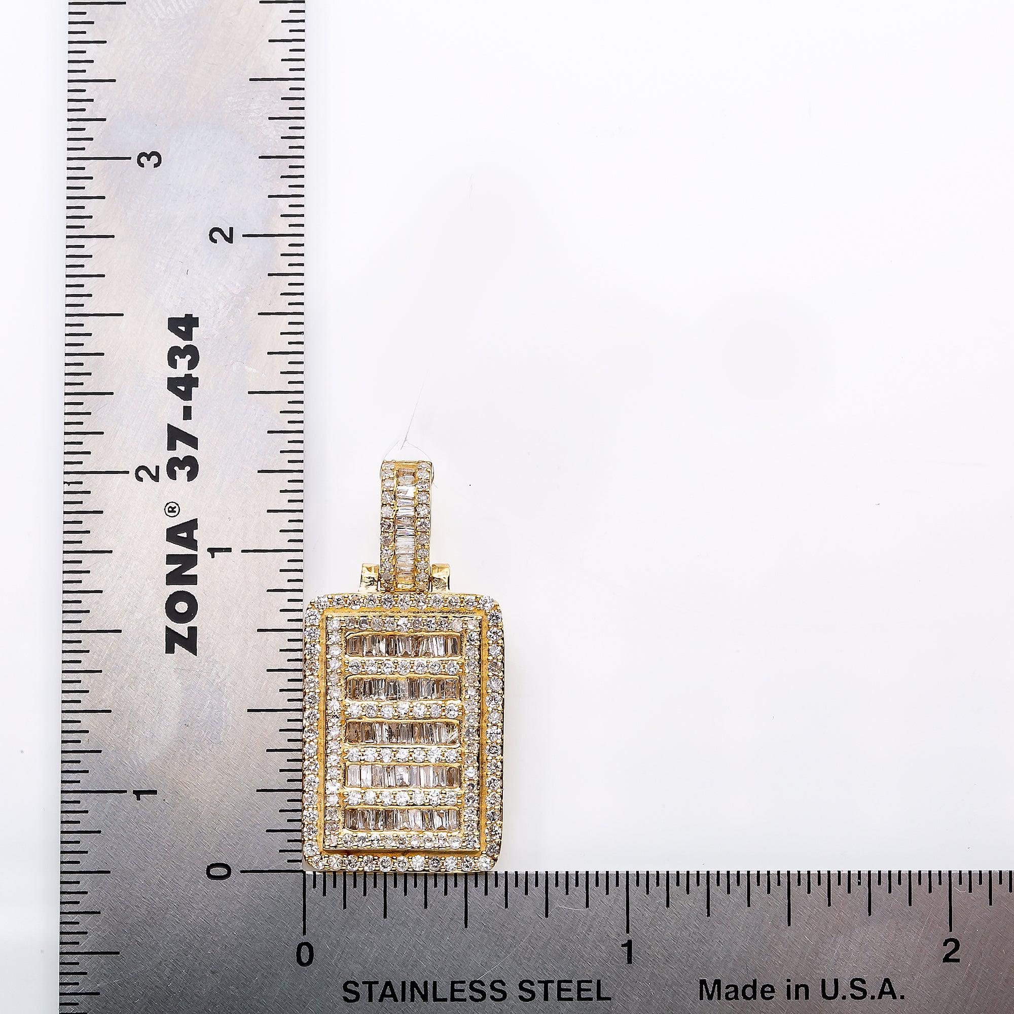 Unisex 14K Yellow Gold Pendant with 1.97 CT Diamonds