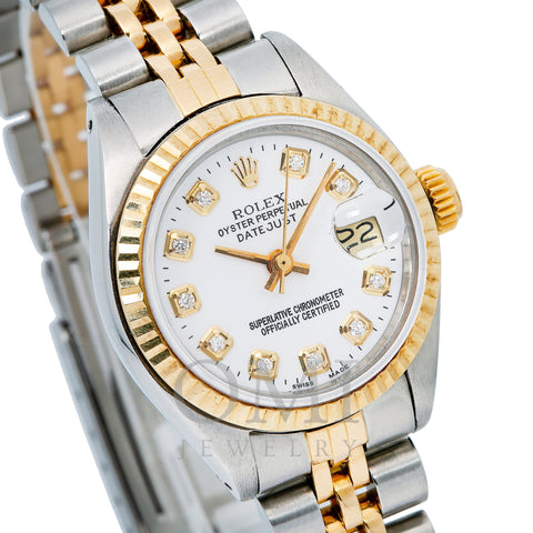 Rolex Lady-Datejust 6917 26MM White Diamond Dial With Two Tone Bracelet