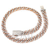 14K ROSE & WHITE GOLD CUBAN CHAIN WITH 63.40 CT DIAMONDS