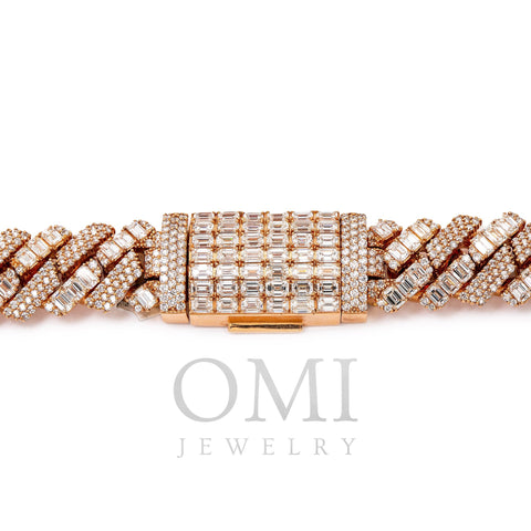 14K ROSE GOLD CUBAN CHAIN WITH 62.45 CT DIAMONDS