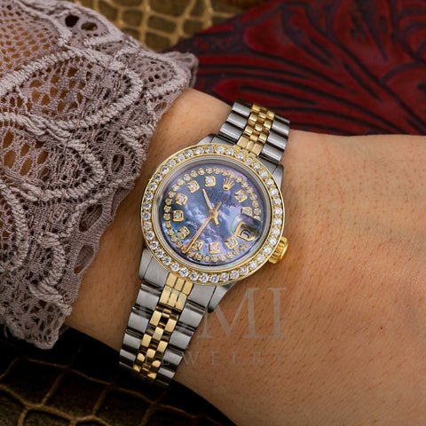 Rolex Datejust 26MM Sapphire Diamond Dial And Bezel With Two Tone Jubi -  OMI Jewelry
