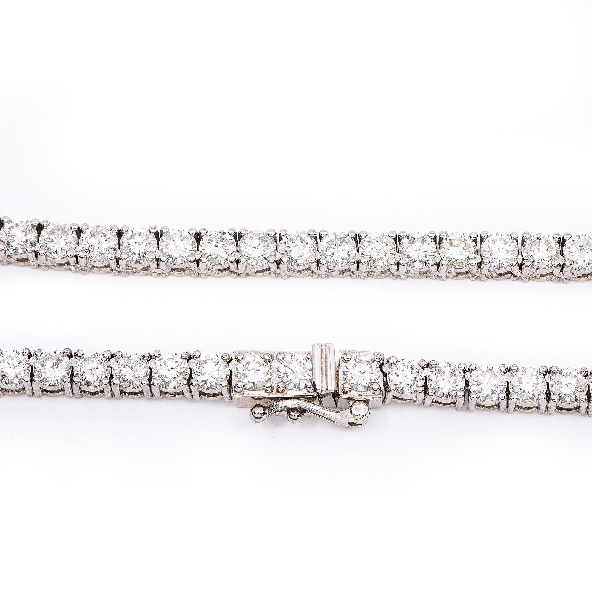 14K White Gold Unisex Tennis Chain with 18.00 CT Diamonds