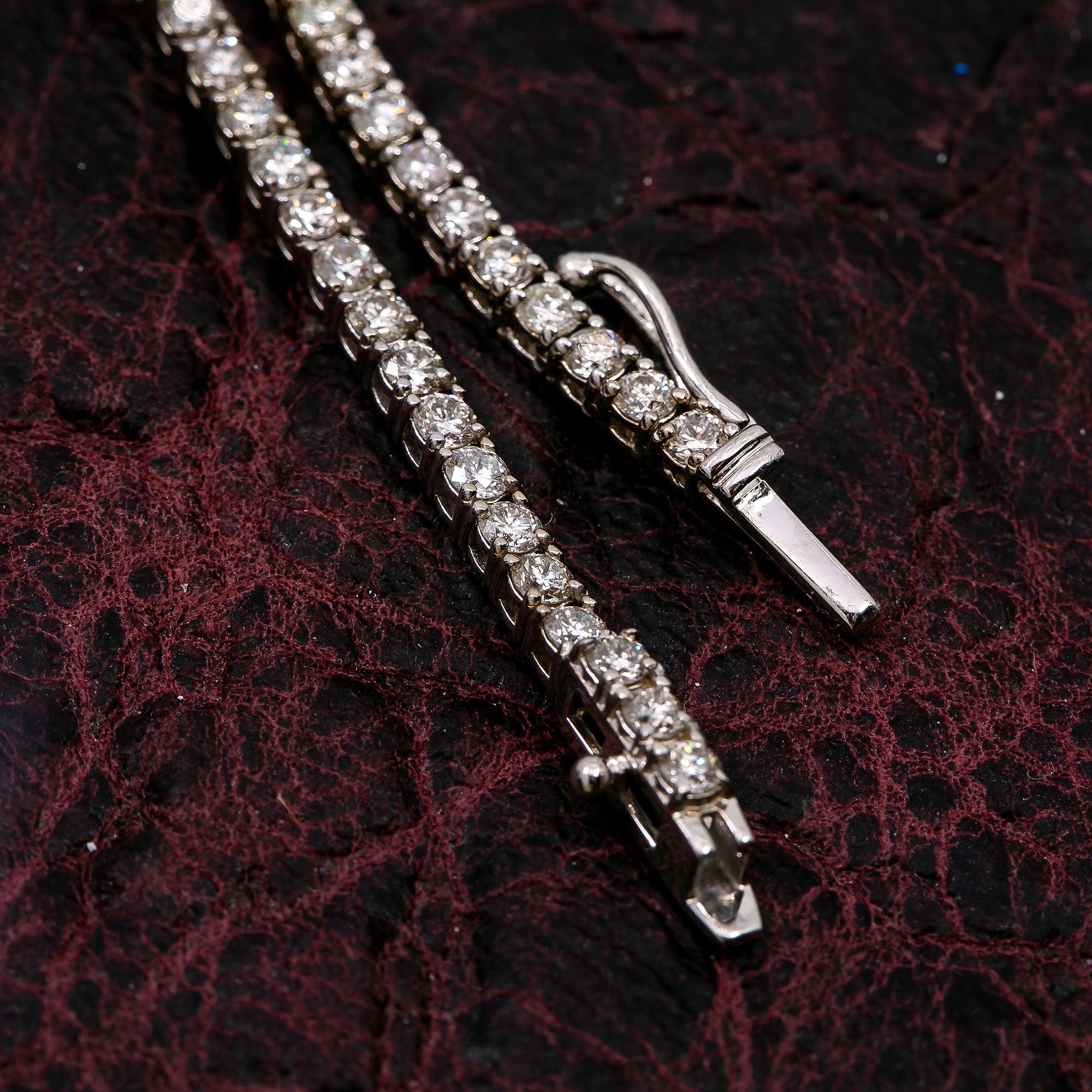 14K White Gold Men's Tennis Chain With 10.00 CT Diamonds