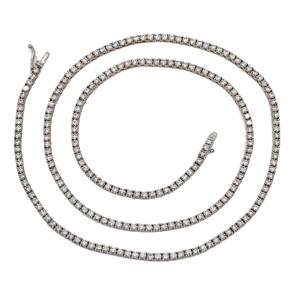 14K White Gold Men's Tennis Chain With 10.00 CT Diamonds