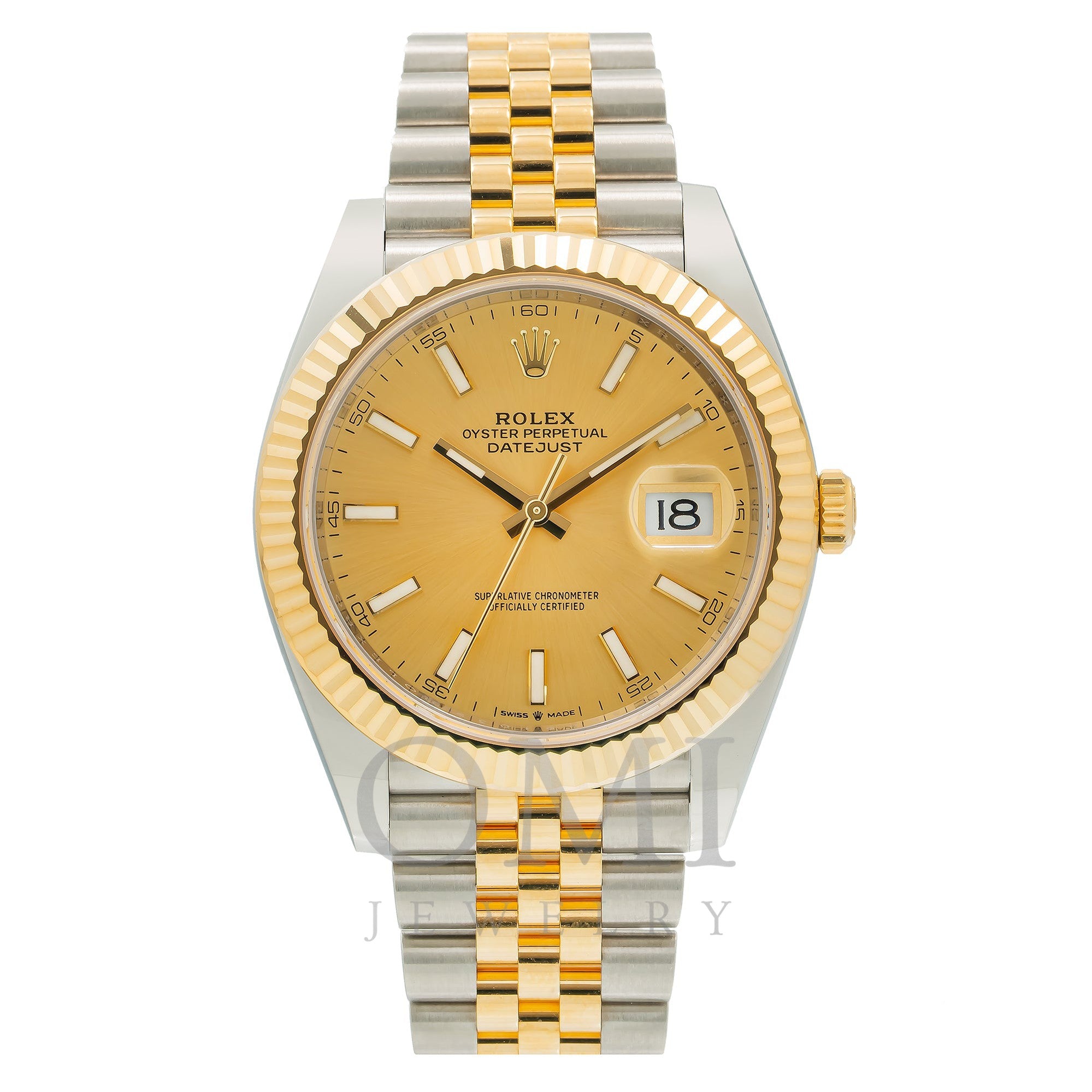 Løb Armstrong Higgins Rolex Datejust 126333 41MM Champagne Dial With Two Tone Jubilee Bracel -  OMI Jewelry