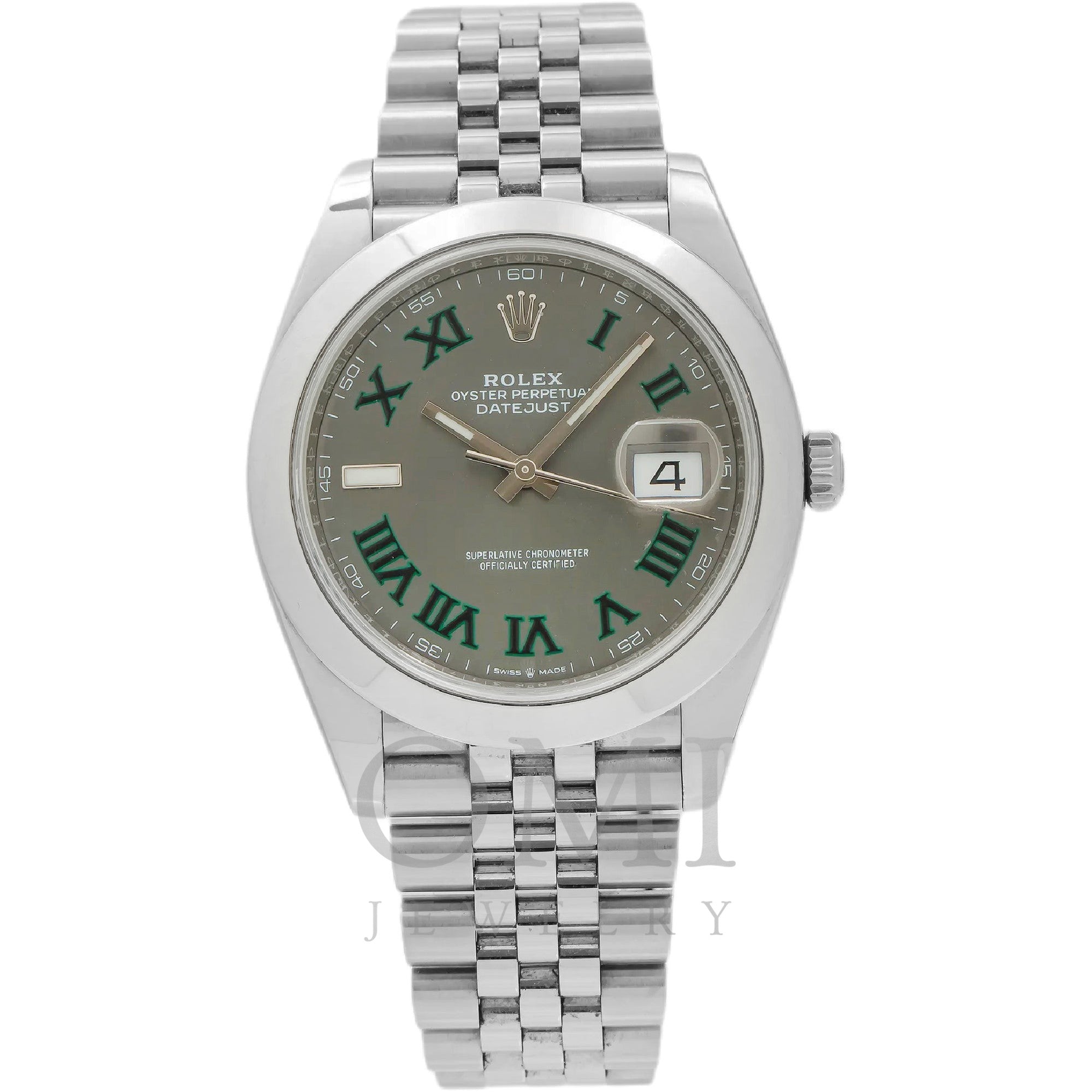 Rolex Steel Datejust 126300 41MM Slate Roman Dial With Jubilee Bracele -  OMI Jewelry