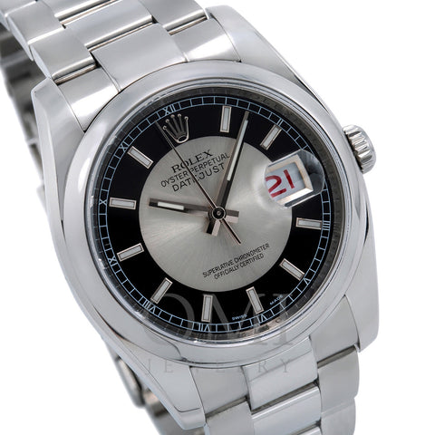Rolex Datejust 116200 36mm Silver and Black Dial