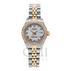 Rolex Datejust Two Tone Diamond Watch, 69173 26mm, White with Roman Numerals Dial with 0.80CT Diamond Bezel