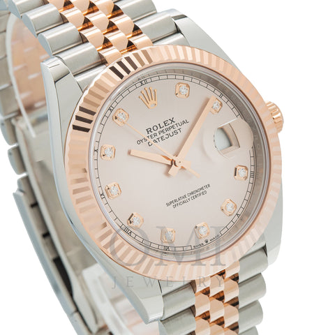Rolex Datejust 126331 41MM Pink Diamond Dial With Two Tone Jubilee Bracelet