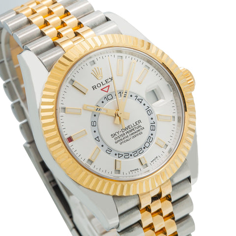 Rolex Sky Dweller 326933 42MM White Dial With Two Tone Jubilee