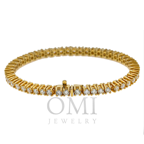 14K Yellow Gold Men's Tennis Bracelet With 10.73 CT Diamonds