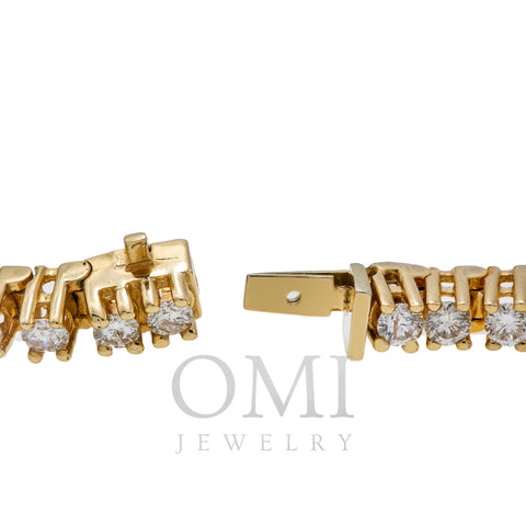 14K Yellow Gold Men's Tennis Bracelet With 8 CT Diamonds