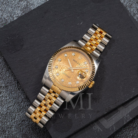 Rolex Datejust 116233 36MM Champagne Diamond Dial With Two Tone Bracelet