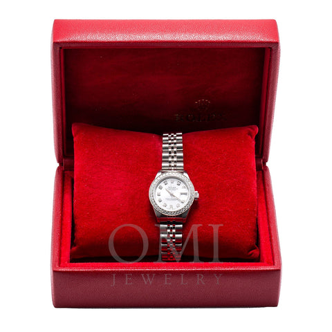 Rolex DateJust Diamond Watch, 69160 26mm, Silver Dial with 0.90CT Diamond Bezel