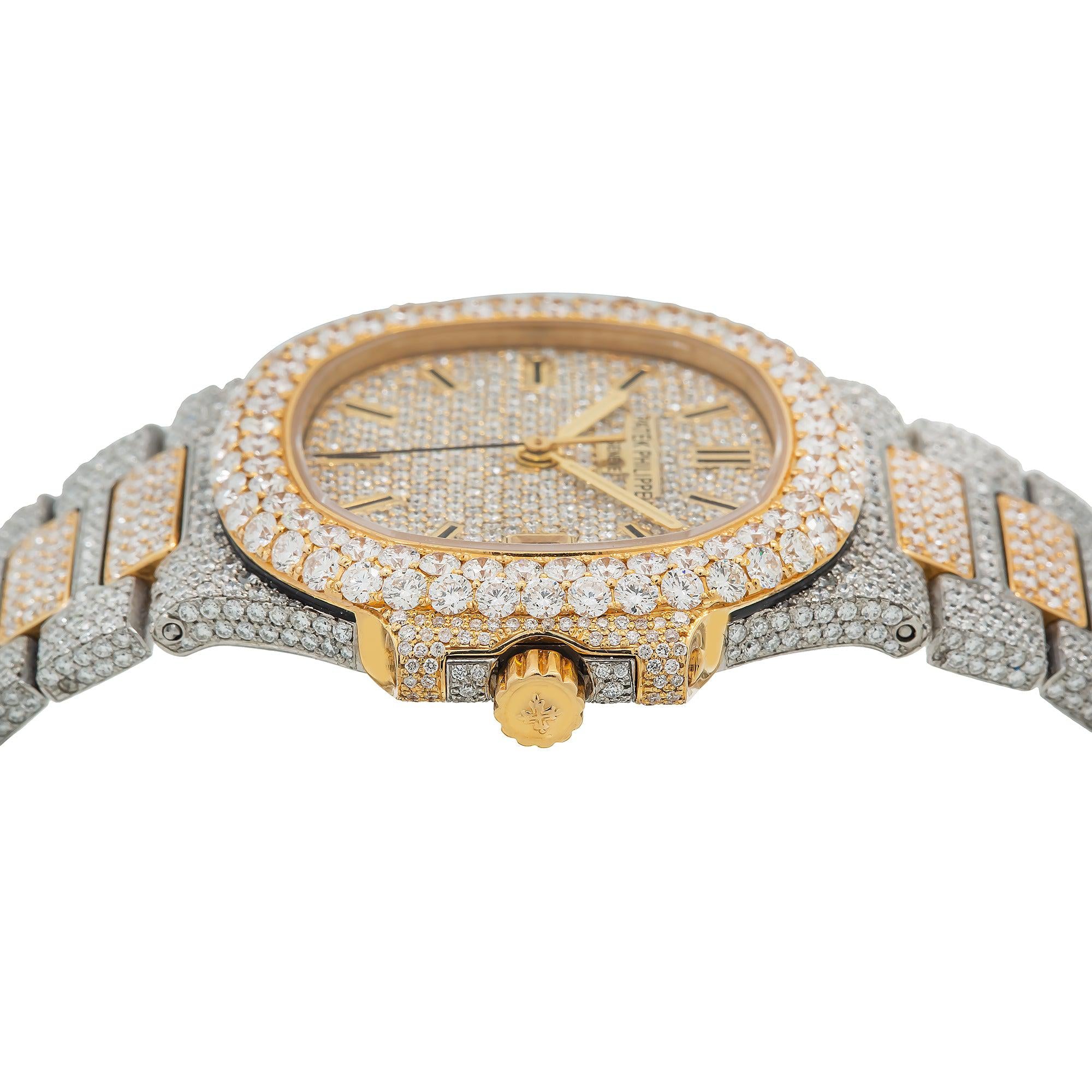 Patek Philippe Nautilus 3800/001 Diamond 37MM Dial With Diamond Bezel 22.75 CT