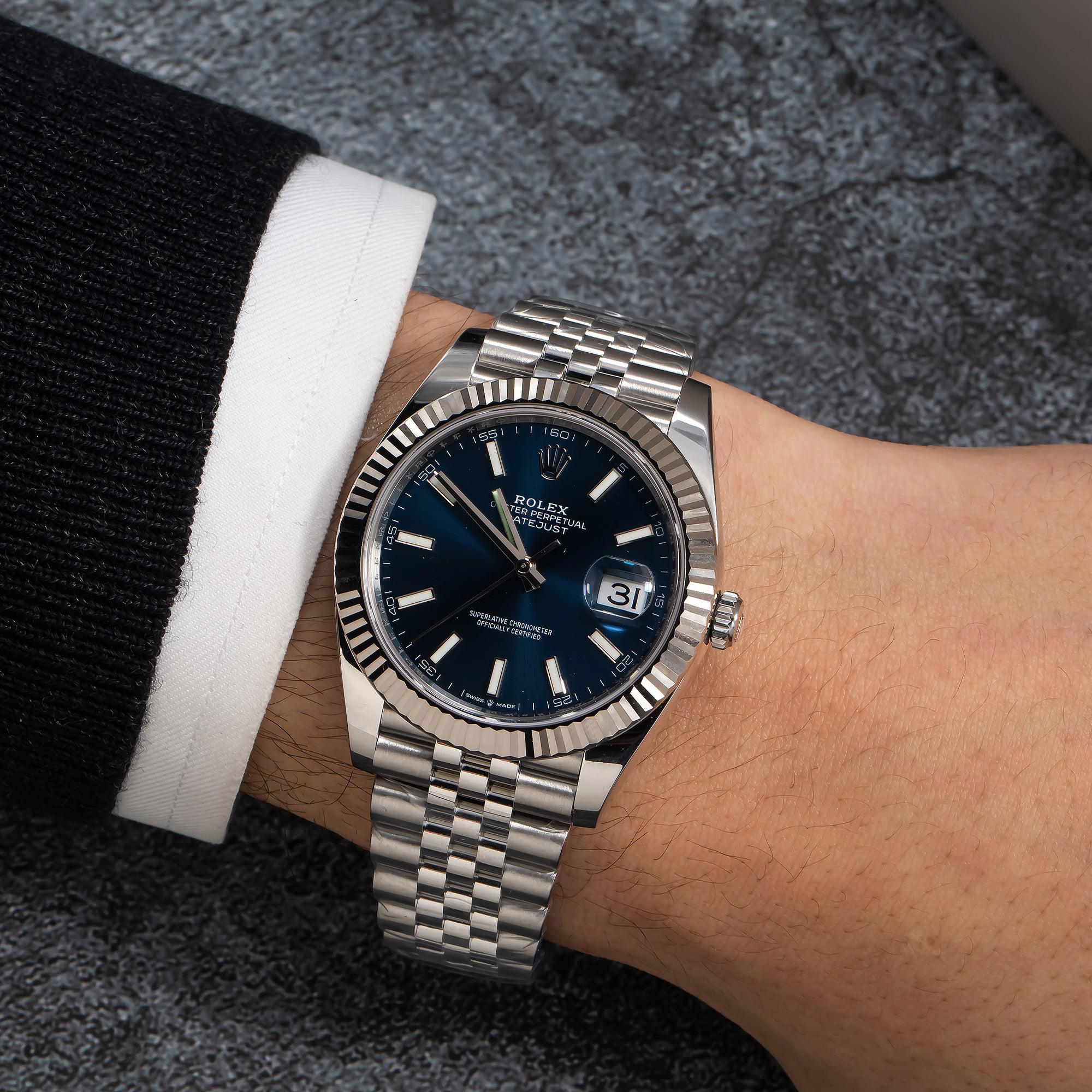 Rolex Datejust 41MM 126334 Blue Dial Fluted Bezel Stainless Steel Jubilee Bracelet